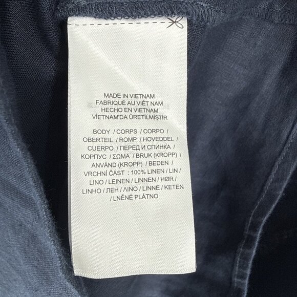 Lauren Ralph Lauren Plus Size 20 Tie Front Linen Shirt Dress Lauren Navy Linen - Picture 12 of 13